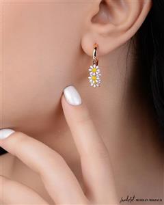 گوشواره زنانه حلقه ای YSX مدل گل بابونه