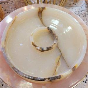 اردورخوری سنگی و سینی مزه سنگ طبیعی، سنگ مرمر سفید ،از تولید به مصرف بدون رزین و مواد شیمیایی | هدیه تولد | جهیزیه عروس | کادویی | ظروف سنگی آقای سنگی | ظروف آنتیک و کلکسیونی 