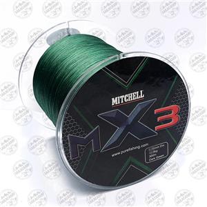 نخ براید ماهیگیری MITCHELL MX3 X8  رنگ سبز ۳۰۰ متر سایز ۰/۲۵