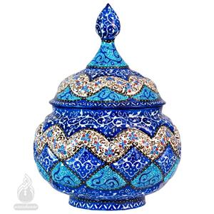 قندان میناکاری نیل قطر 11 سانتی متر 2 