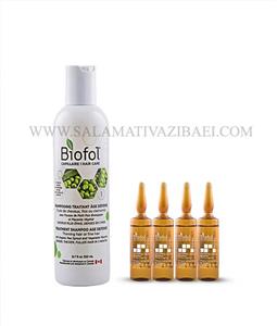 پکیج ضد ریزش و رشد مجدد مو پکیج بایوفول کانادا (شامپو۴ویال شوک) BIOFOL