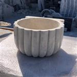 کاسه حمام ترکی نسکافه ای مدل اورال سنگ طبیعی مرمریت ابعاد 45 ارتفاع 23 | هدیه تولد | جهیزیه عروس | کادویی | ظروف سنگی آقای سنگی | ظروف آنتیک و کلکسیونی