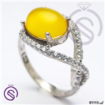 انگشتر نقره عقیق زرد شرف الشمس زنانه مدل بینهایت کد 61115