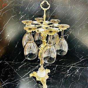 استند (پایه) گیلاس خوری کریستالی طرح ملکه بزرگ و 6 نفره