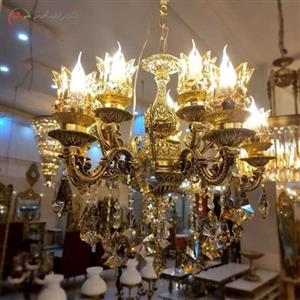 لوستر طرح دو گل لاله 5 شاخه دوبل آلومینیومی متوسط
