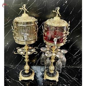 ست شربت خوری کریستالی طرح پایه سنگی، شامپاینی برگی کوچک