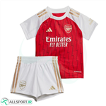 پیراهن شورت بچگانه اول آرسنال Arsenal 2023-24 Home Soccer Jersey Kit Shirt Shorts