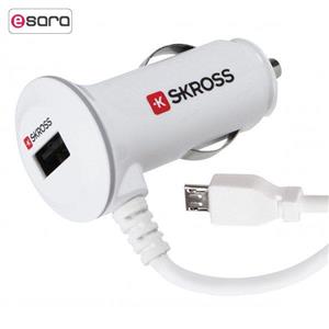 شارژر فندکی اسکراس مدل MPLUS به همراه کابل میکرو یو بی Skross Micro USB Car Charger 