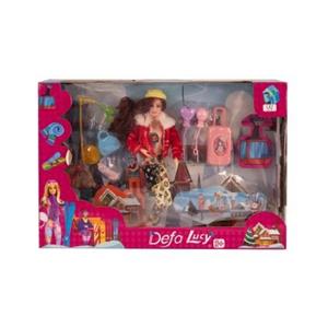 عروسک باربی مفصلی با چمدان ولوازم 123 