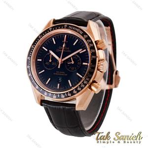 ساعت امگا Speed Master مردانه رزگلد بند چرم مشکی Omega-4988-G 