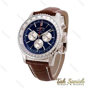 ساعت برایتلینگ خلبانی مردانه نقره ای صفحه سرمه ای Brietling-4989-G