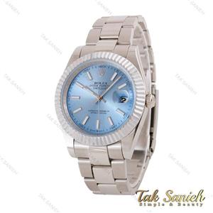 ساعت رولکس مردانه دیت جاست 2 نقره ای صفحه آبی Rolex-5006-G