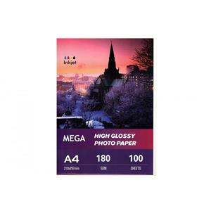 کاغذ فتوگلاسه 180 گرم ضد آب مگا سایز A4