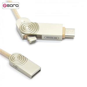 کابل تبدیل USB به لایتنینگ/microUSB/USB-C دبلیو کی مدل wdc-015 طول 1 متر 