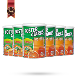 پودر شربت فوستر کلارکس foster clarks مدل پرتقال orange وزن 900 گرم بسته 6 عددی 