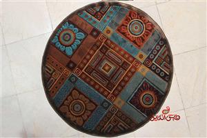 فرش گرد مهیار دلیجان طرح 6040 قهوه ای