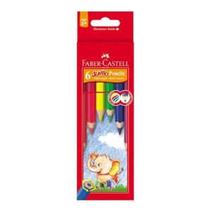 مداد رنگی جامبو جعبه مقوایی طرح فیل 6 رنگ فابر کاستل