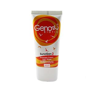 کرم ضد آفتاب SPF50 بژ روشن ژنوبایوتیک مناسب پوست چرب | GenoBiotic