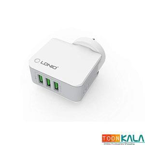 شارژر دیواری 3 پورت مدل Home Charging الدینیو به همراه کابل