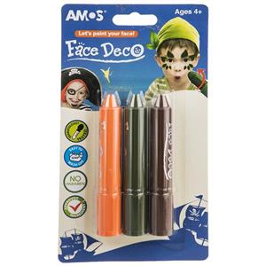 پاستل گریم صورت آموس مدل Face Deco بسته 3 رنگ Amos Color Makeup Pastel 