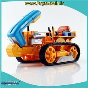 ماکت فلزی تراکتور زنجیردار (KDW 1:18 ) جعبه دار (TRACTOR) زرد