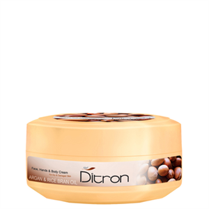 کرم مرطوب کاسه‌ای آرگان و سبوس برنج دیترون Ditron Argan Moisturizing Cream 200ml