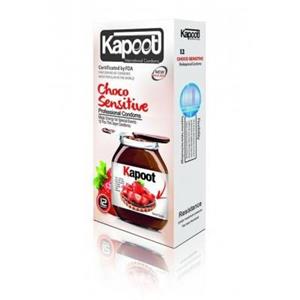 کاندوم تاخیری کاپوت مدل Choco Sensitive بسته 12 عددی Kapoot Choco Sensitive Condoms 12PSC