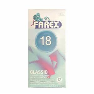 کاندوم فارکس مدل Classic 18 بسته 12 عددی farex classic condoms pcs 