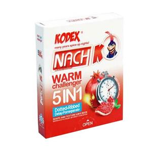 کاندوم ناچ کدکس مدل Warm Challenger 5in1 بسته 3 عددی