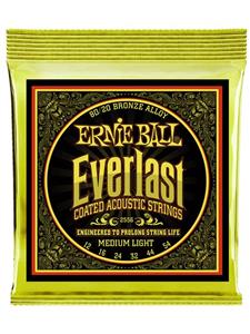 Ernie Ball Everlast Medium Light Coated 80/20 Bronze Acoustic Guitar Strings 12-54 Gauge 