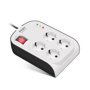 محافظ ولتاژ 4 خانه ارت دار کابل 3 متری پارت الکتریک مدل پارت 8792