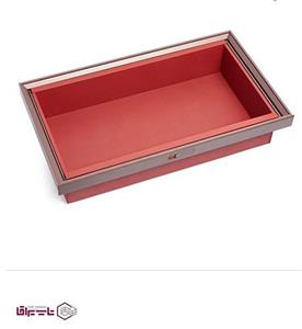 سبد چرمی ریلی داخل کمد لباس رنگ موکا قرمز فرنچ استایل سایز 90 فانتونی fantoni کد F-0J-916-01