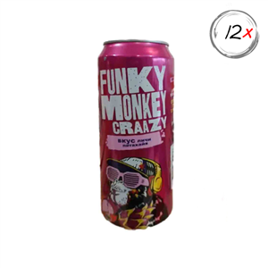 نوشابه انرژی زا فانکی مانکی ۴۵۰ میل با طعم لیچی و دراگون فروت ۱۲ عددی