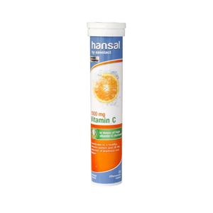 قرص جوشان ویتامین C 1000 میلی گرم‌ هانسال 20 عدد Hansal Vitamin Mg Orange Flavour Effervescent Tabs 