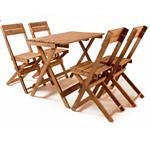 ست چهار نفره میز و صندلی تاشو چوبی
