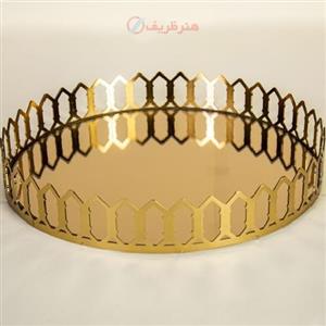سینی گرد دور لوزی جنس پروفیل شیشه و رنگ فورتیک