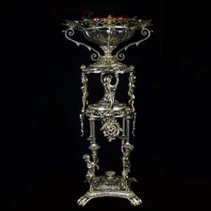 میوه خوری ایستاده طرح فرهی جنس آلومینیوم و رنگ طلایی 