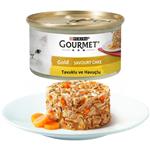 کنسرو گورمت گلد مدل کیک طعم مرغ و هویج ۸۵ گرم (Gourmet Gold Savoury Cake tavuklu ve havuclu)