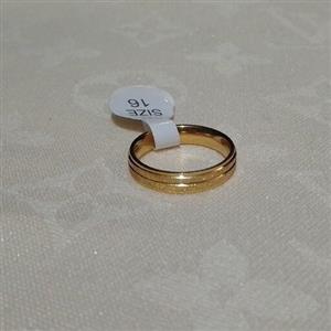 انگشتر حلقه استیل شاین دار طلایی شبیه طلا ، رنگ ثابت