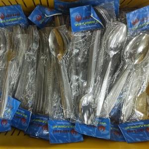 قاشق چنگال ضخیم قاشق و چنگال توپی مایز دستی240گرم ضخیم میخک گلریز6عدد50 کفگیر ملاقه بزرگ استیل