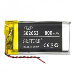 باتری لیتیوم پلیمر 3.7 ولت با ظرفیت 800 میلی آمپر با کد فنی 502653