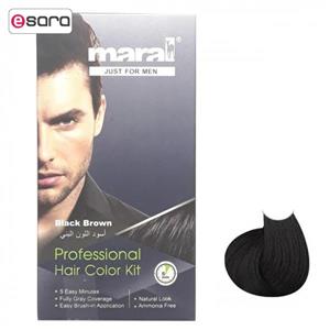 کیت رنگ موی مردانه مارال مدل Black Brown حجم 100 میلی لیتر  