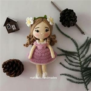 عروسک بافتنی دختر راپونزل بیست سانتی