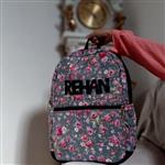 کیف مدرسه گلدار دخترانه ،با قابلیت تغییر نام روی کیف به سفارش مشتری(تولیدی ریحانه)