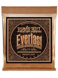 Ernie Ball Everlast Medium Light Coated Phosphor Bronze Acoustic Guitar Strings – 12-54 Gauge 