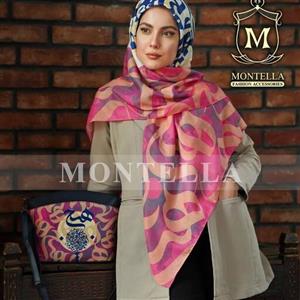 ست کیف و روسری زنانه طرح هیچ رنگ سرخابی مدل کیف قایقی  mo173