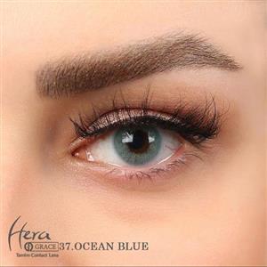 لنز روزانه رنگی هرا گریس 100 ساعته، شماره 37 مدل Ocean Blue سبز آبی فیروزه ای