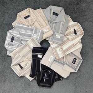 پیراهن راه راه کنفی مردانه