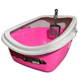 ظرف خاک گربه مدل لبه دار همراه بابیلچه  برند جورج(ارسال طرح و رنگ به صورت رندوم)پسکرایه،هزینه ارسال بامشتری )