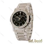 ساعت هابلوت مردانه سه موتوره بند استیل صفحه مشکی Hublot-5096-G